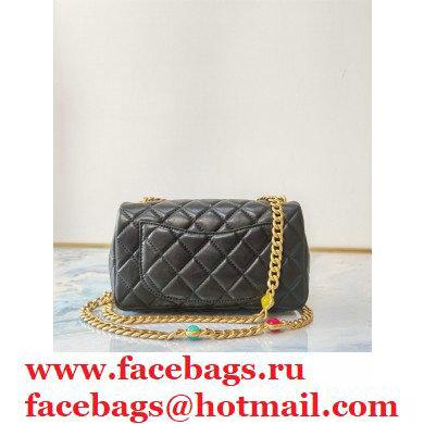 Chanel Resin Chain Lambskin Small Flap Bag AS2380 Black 2021