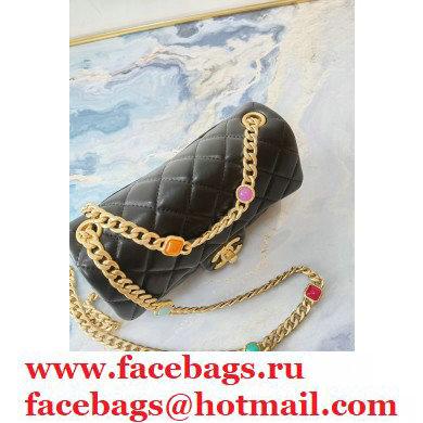 Chanel Resin Chain Lambskin Small Flap Bag AS2380 Black 2021 - Click Image to Close