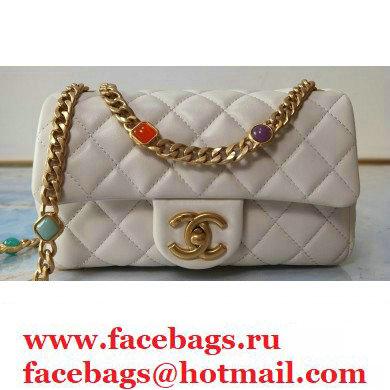 Chanel Resin Chain Lambskin Small Flap Bag AS2380 Creamy 2021 - Click Image to Close