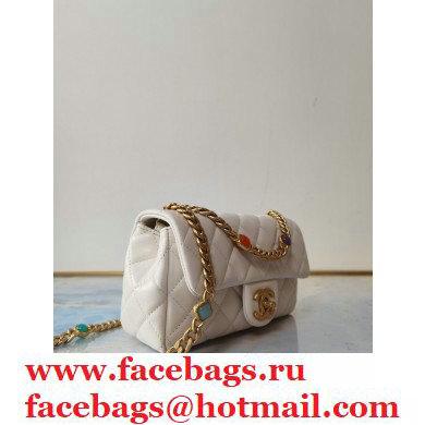 Chanel Resin Chain Lambskin Small Flap Bag AS2380 Creamy 2021