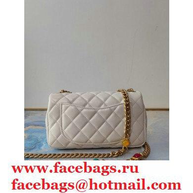 Chanel Resin Chain Lambskin Small Flap Bag AS2380 Creamy 2021