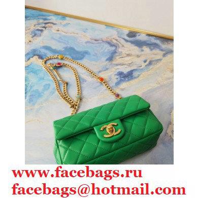 Chanel Resin Chain Lambskin Small Flap Bag AS2380 Green 2021 - Click Image to Close