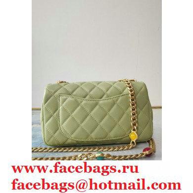 Chanel Resin Chain Lambskin Small Flap Bag AS2380 Light Green 2021 - Click Image to Close