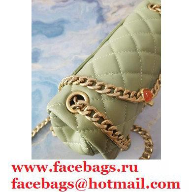 Chanel Resin Chain Lambskin Small Flap Bag AS2380 Light Green 2021 - Click Image to Close