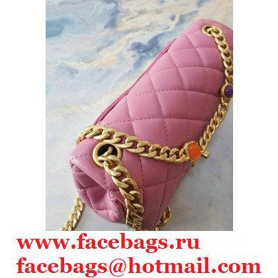 Chanel Resin Chain Lambskin Small Flap Bag AS2380 Pink 2021 - Click Image to Close