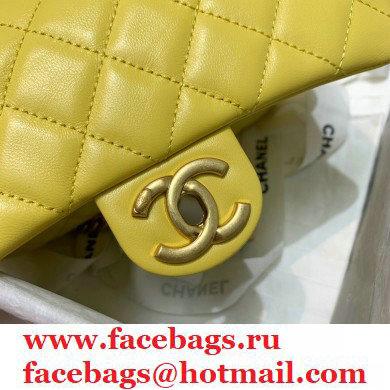Chanel Resin Chain Lambskin Small Flap Bag AS2380 Yellow 2021