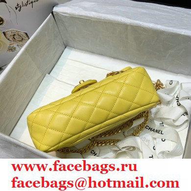 Chanel Resin Chain Lambskin Small Flap Bag AS2380 Yellow 2021 - Click Image to Close