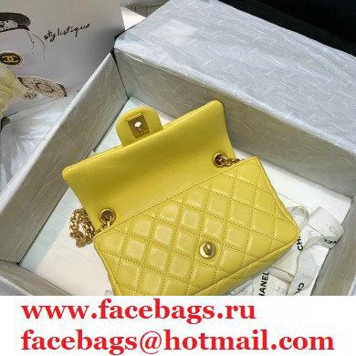 Chanel Resin Chain Lambskin Small Flap Bag AS2380 Yellow 2021