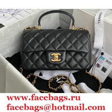 Chanel Small Classic Flap Bag with Top Handle AS2431 Black 2021