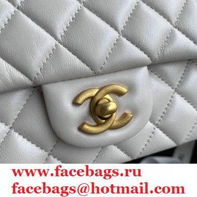 Chanel Small Classic Flap Bag with Top Handle AS2431 White 2021 - Click Image to Close