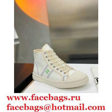 Chanel Vintage Canvas High-top Sneakers White 2021 - Click Image to Close