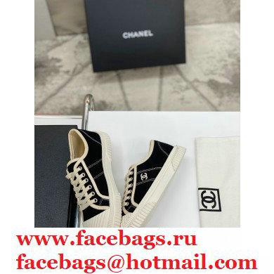 Chanel Vintage Canvas Low-top Sneakers Black 2021