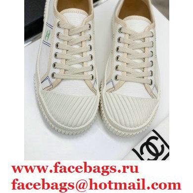 Chanel Vintage Canvas Low-top Sneakers White 2021
