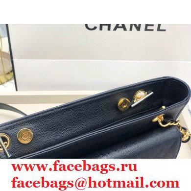 Chanel Vintage Caviar Leather Shoulder Bag with Front Pocket AS6706 Black 2021