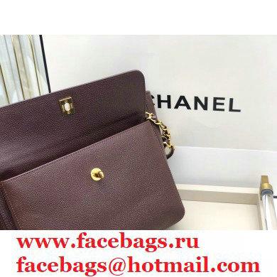 Chanel Vintage Caviar Leather Shoulder Bag with Front Pocket AS6706 Burgundy 2021