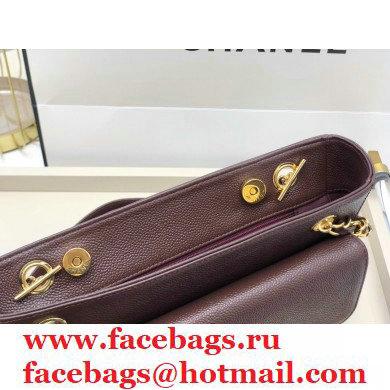 Chanel Vintage Caviar Leather Shoulder Bag with Front Pocket AS6706 Burgundy 2021 - Click Image to Close