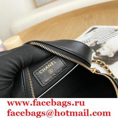 Chanel Zirconium Crystal CC Logo Round Clutch with Chain Bag AP1944 Black 2021 - Click Image to Close