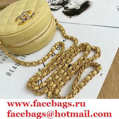 Chanel Zirconium Crystal CC Logo Round Clutch with Chain Bag AP1944 Yellow 2021