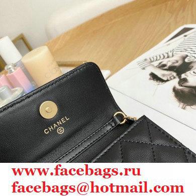 Chanel Zirconium Crystal CC Logo Small Clutch with Chain Bag AP1942 Black 2021