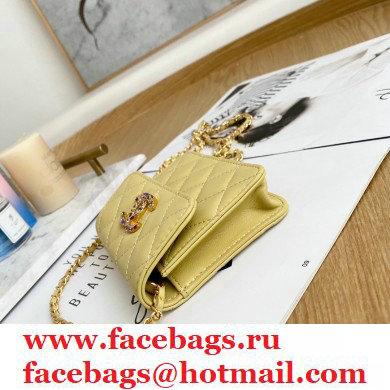 Chanel Zirconium Crystal CC Logo Small Clutch with Chain Bag AP1942 Yellow 2021