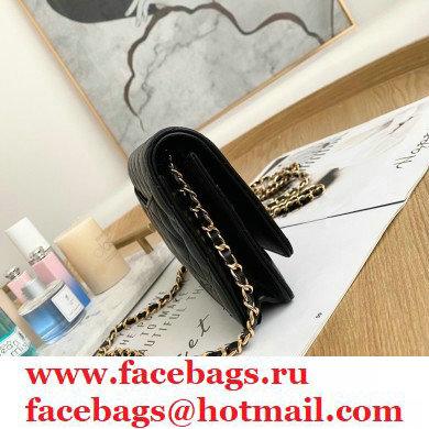 Chanel Zirconium Crystal CC Logo Wallet on Chain WOC Bag AP1943 Black 2021