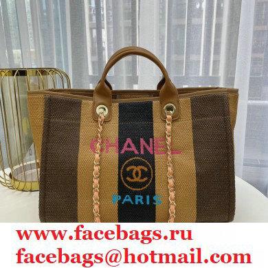 Chanel cabas ete shopping tote A66941 beige/coffee/black - Click Image to Close
