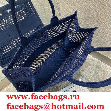 Dior Book Tote Bag in Blue Mesh Embroidery 2021