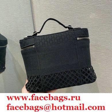 Dior DiorTravel Vanity Case Bag In Black Mesh Embroidery 2021