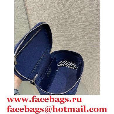 Dior DiorTravel Vanity Case Bag In Blue Mesh Embroidery 2021
