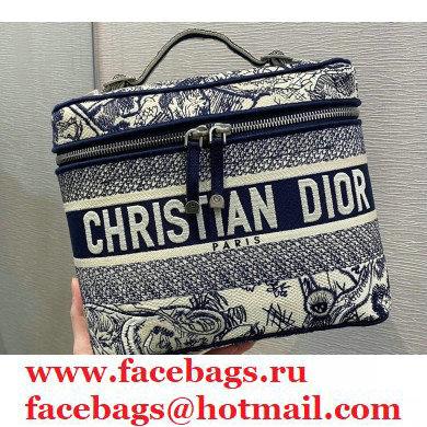 Dior Diortravel Vanity Case Bag in Blue Toile de Jouy Embroidery 2021