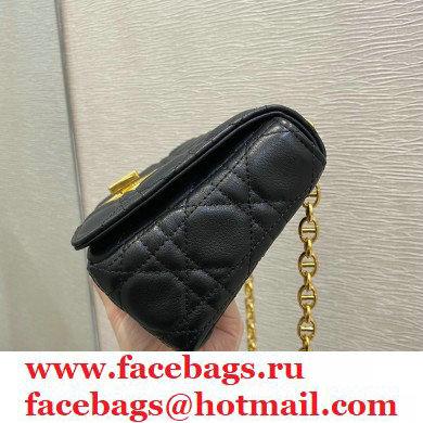 Dior Small Caro Bag in Soft Cannage Calfskin Black 2021