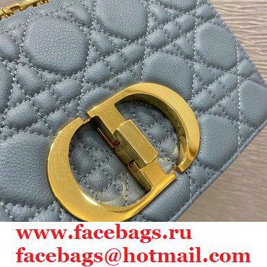 Dior Small Caro Bag in Soft Cannage Calfskin Cloud Blue 2021