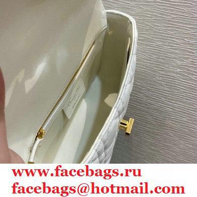 Dior Small Caro Bag in Soft Cannage Calfskin White 2021