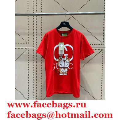 Doraemon x Gucci oversize T-shirt 616036 red 2021 - Click Image to Close