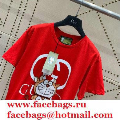 Doraemon x Gucci oversize T-shirt 616036 red 2021 - Click Image to Close