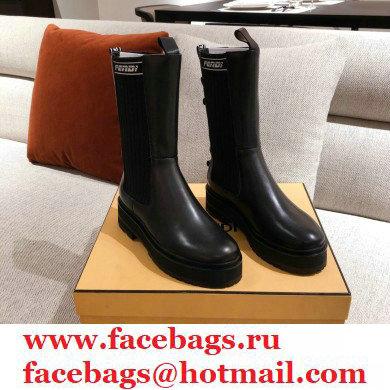 Fendi Black Leather Biker Ankle Boots 01 2021 - Click Image to Close