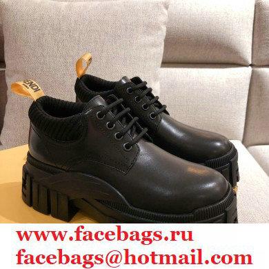 Fendi Black Leather Force Lace-ups 2021