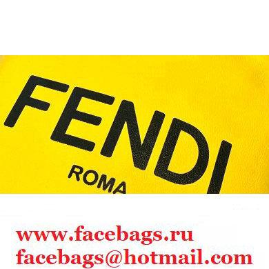 Fendi Leather Phone Pouch Bag with Detachable Necklace Yellow 2021