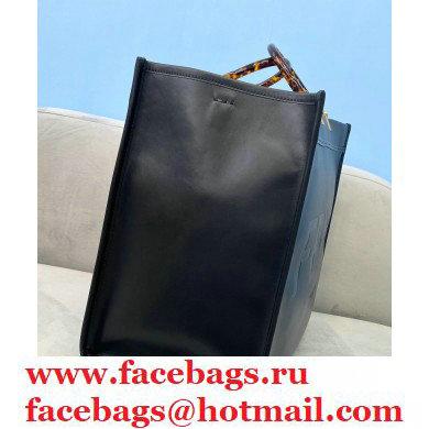 Fendi Leather Sunshine Large Shopper Tote Bag Black 2021