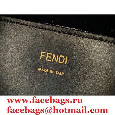 Fendi Leather Sunshine Large Shopper Tote Bag Black 2021