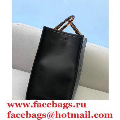 Fendi Leather Sunshine Medium Shopper Tote Bag Black 2021