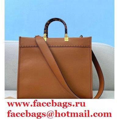 Fendi Leather Sunshine Medium Shopper Tote Bag Brown 2021