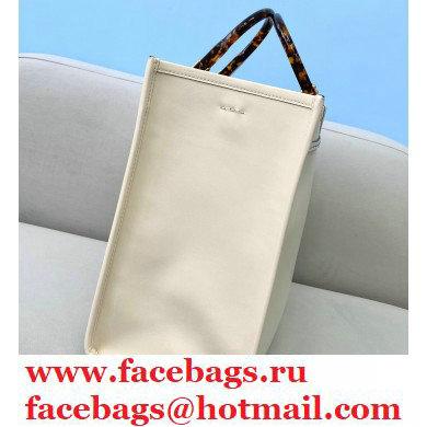Fendi Leather Sunshine Medium Shopper Tote Bag White 2021