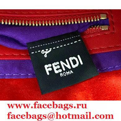 Fendi Vintage Suede Baguette Shoulder Bag Red 2021