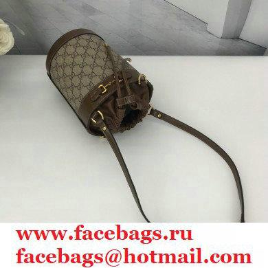 Gucci Horsebit 1955 Small Bucket Bag 637115 GG Supreme Canvas 2021