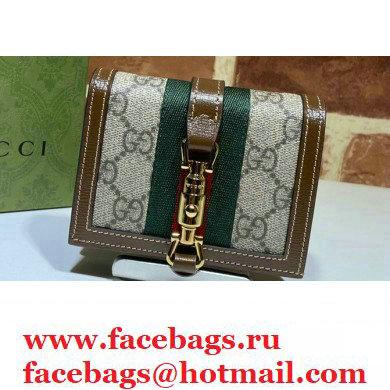 Gucci Jackie 1961 Card Case Wallet 645536 GG Supreme Canvas 2021 - Click Image to Close