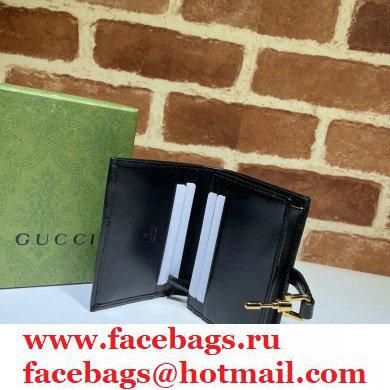 Gucci Jackie 1961 Card Case Wallet 645536 Leather Black 2021 - Click Image to Close
