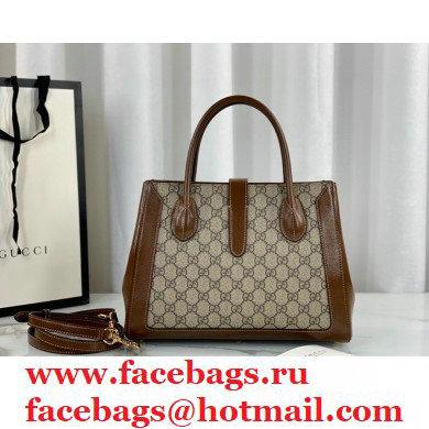 Gucci Jackie 1961 Medium Tote Bag 649016 GG Supreme Canvas 2021 - Click Image to Close