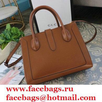 Gucci Jackie 1961 Medium Tote Bag 649016 Leather Brown 2021 - Click Image to Close