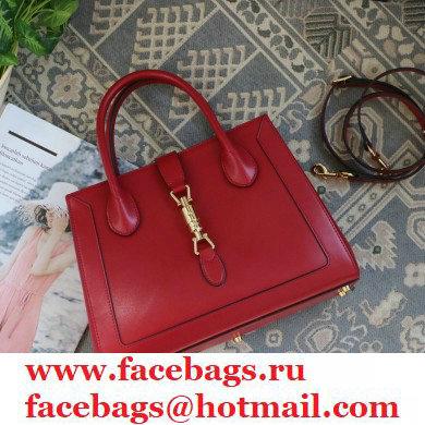 Gucci Jackie 1961 Medium Tote Bag 649016 Leather Red 2021 - Click Image to Close